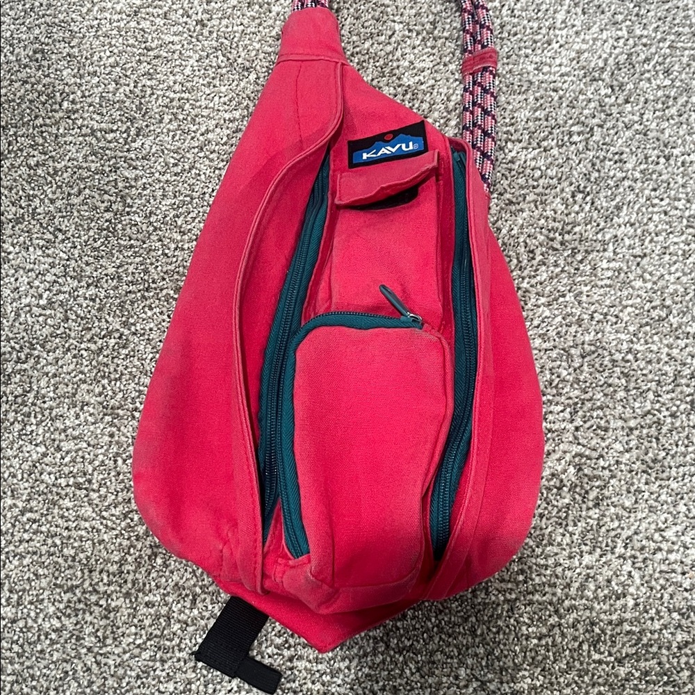 KAVU Red Rope Sling Backpack - Picture 2 of 5